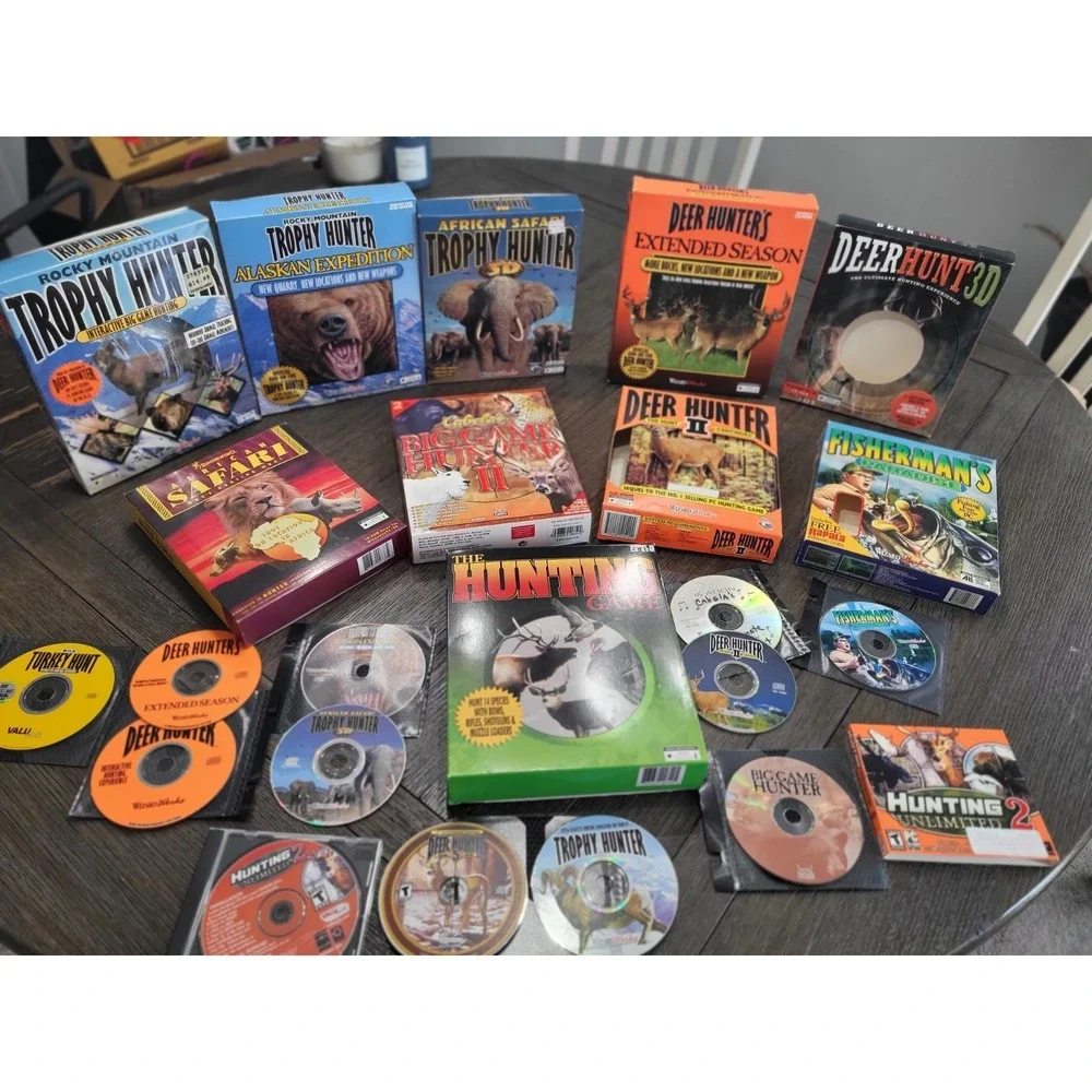 Lot of 10+ Boxes Vintage CD-ROM PC Hunting Games All In Great Condition!!12 Disc